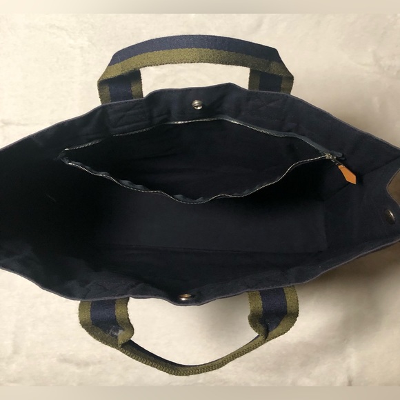 Hermes Authentic Fourre Tout Navy/Green Tote Bag,GUC. - Picture 9 of 17